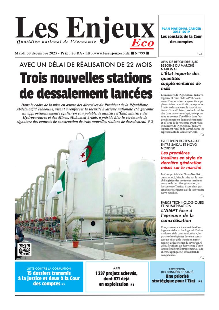 Une du journal Les Enjeux Eco numéro 799