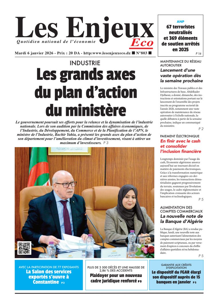 Une du journal Les Enjeux Eco numéro 803