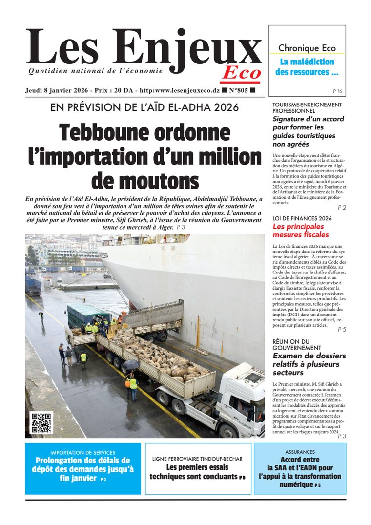 Une du journal Les Enjeux Eco numéro 805