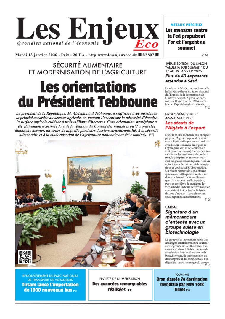 Une du journal Les Enjeux Eco numéro 807
