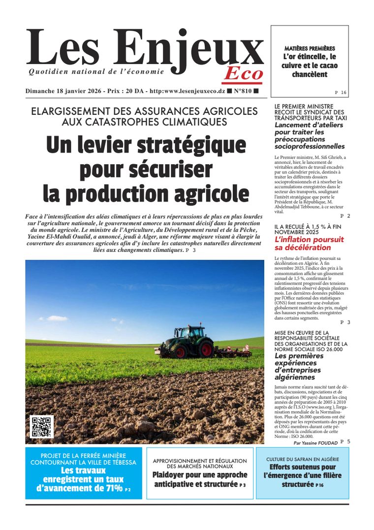 Une du journal Les Enjeux Eco numéro 810