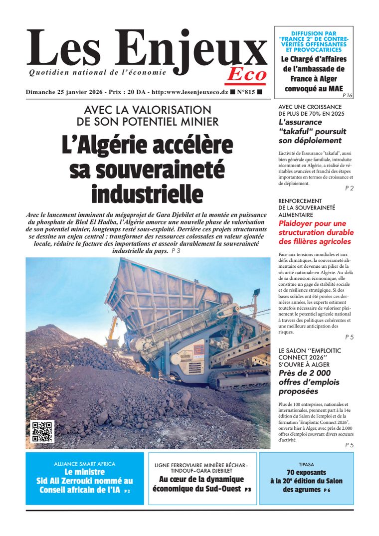 Une du journal Les Enjeux Eco numéro 815