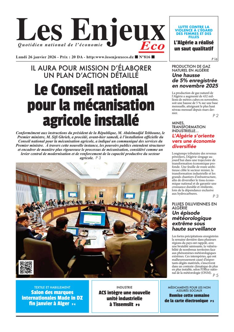 Une du journal Les Enjeux Eco numéro 816