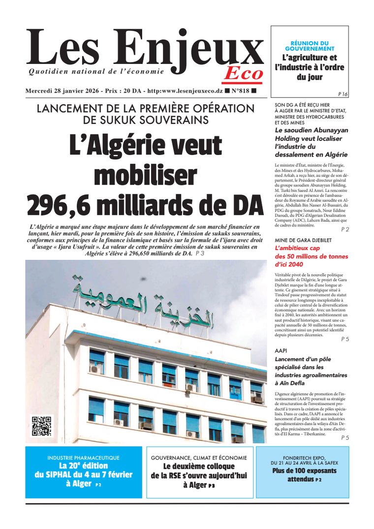 Une du journal Les Enjeux Eco numéro 818