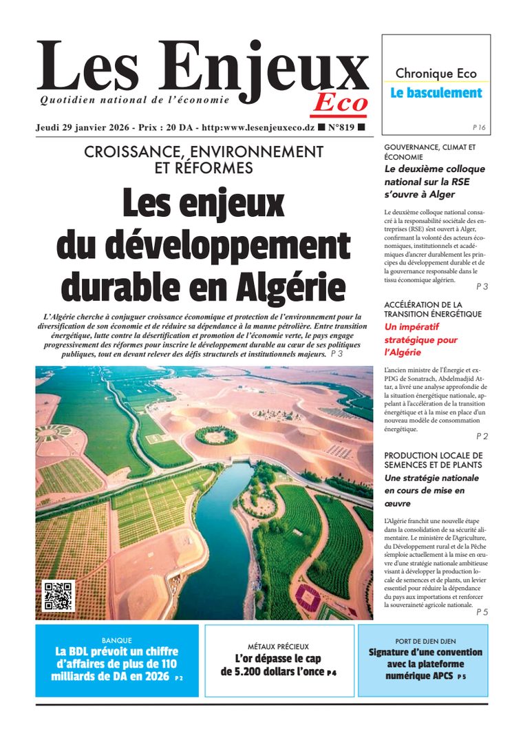 Une du journal Les Enjeux Eco numéro 819