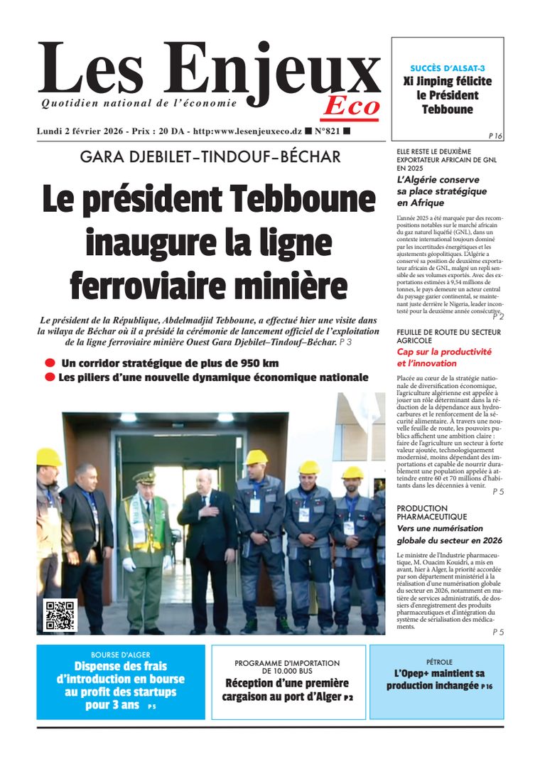 Une du journal Les Enjeux Eco numéro 821