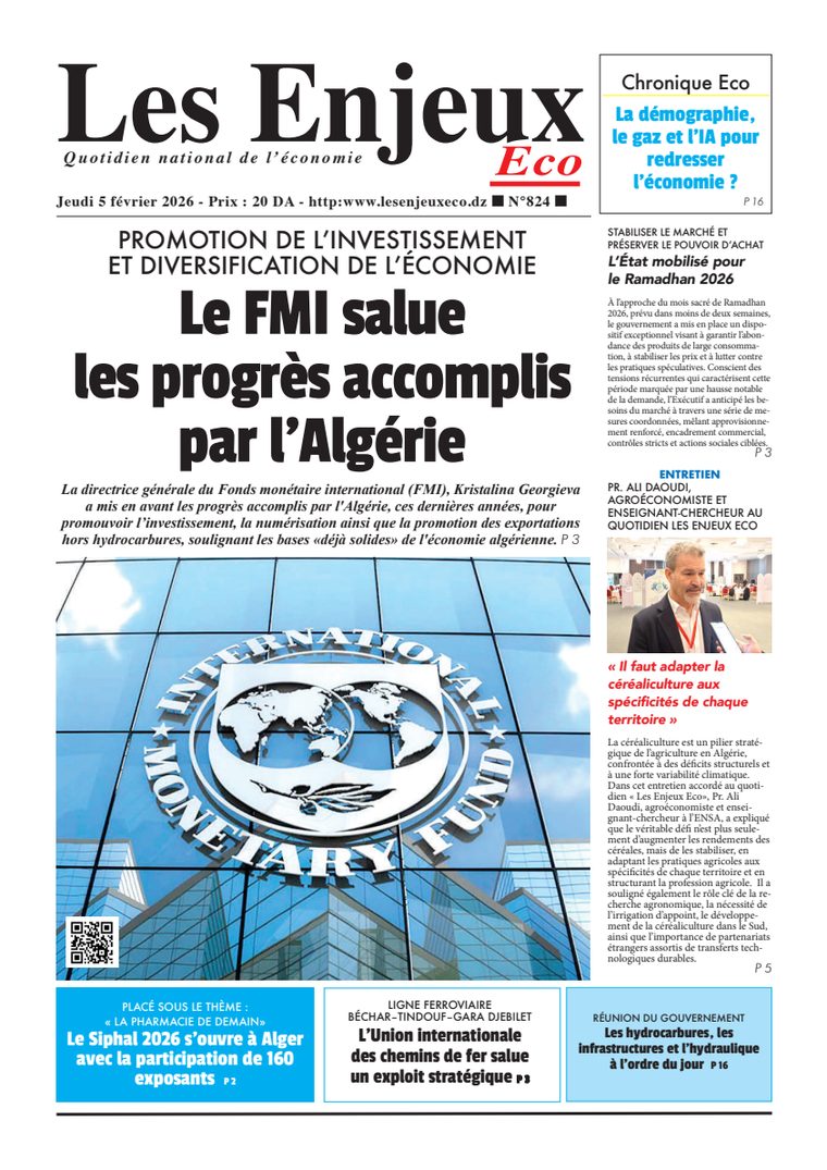 Une du journal Les Enjeux Eco numéro 824