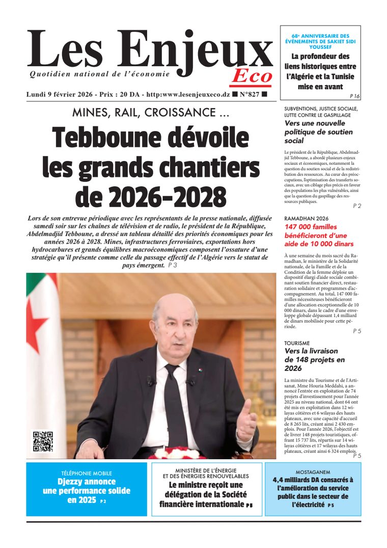 Une du journal Les Enjeux Eco numéro 827
