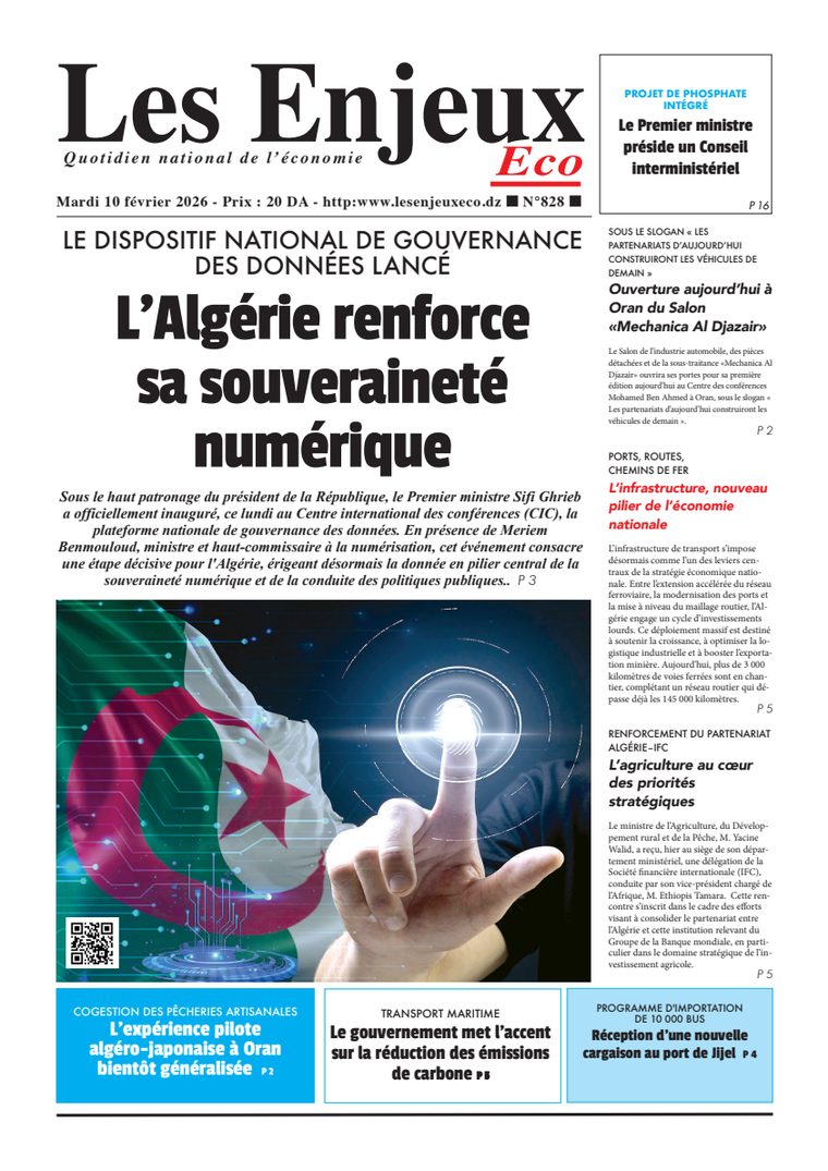 Une du journal Les Enjeux Eco numéro 828