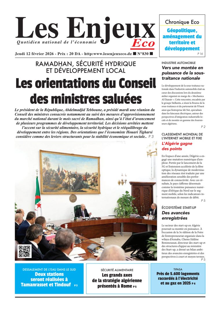 Une du journal Les Enjeux Eco numéro 830