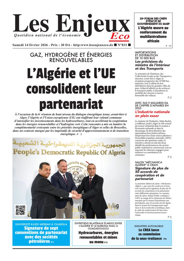 Une du journal Les Enjeux Eco numéro 831