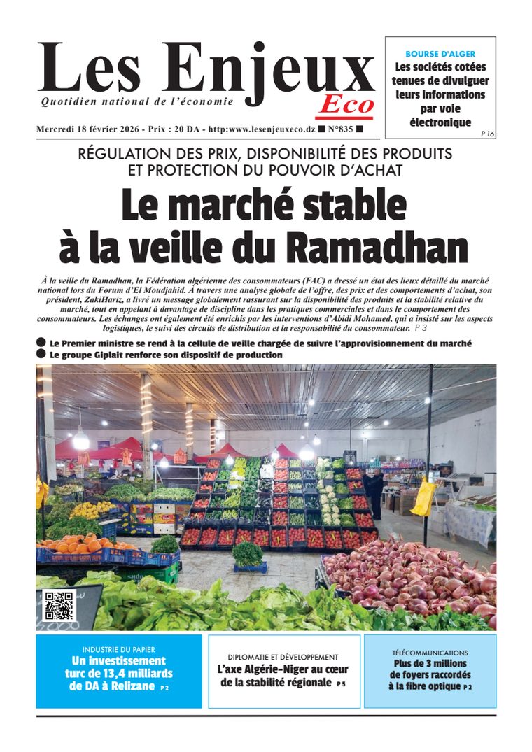 Une du journal Les Enjeux Eco numéro 835