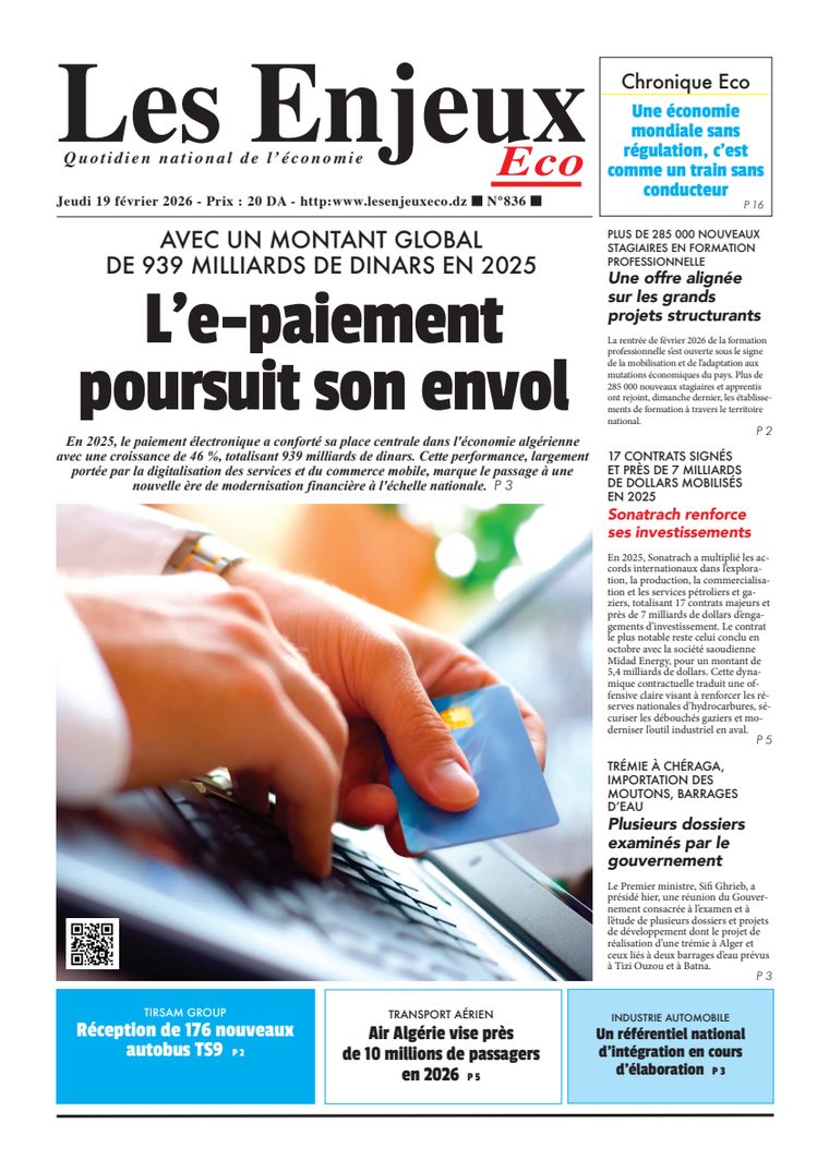 Une du journal Les Enjeux Eco numéro 836