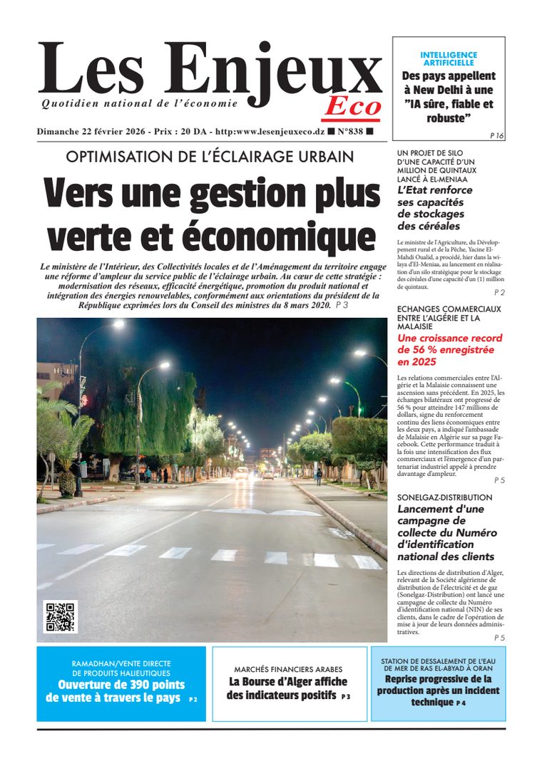Une du journal Les Enjeux Eco numéro 838