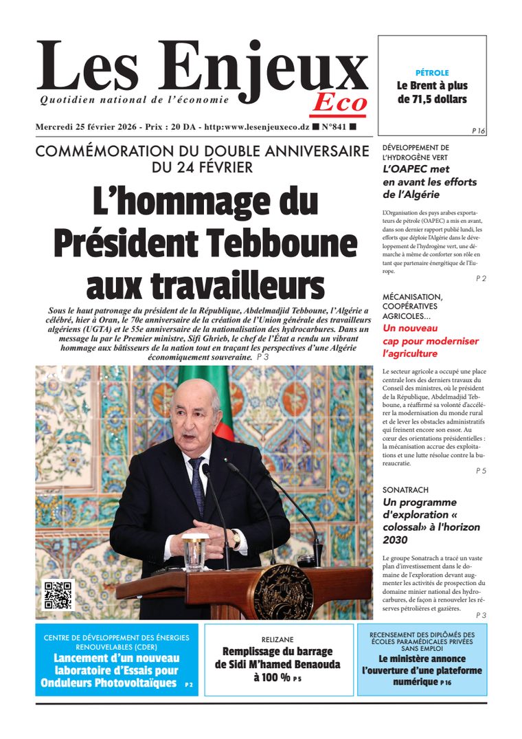 Une du journal Les Enjeux Eco numéro 841