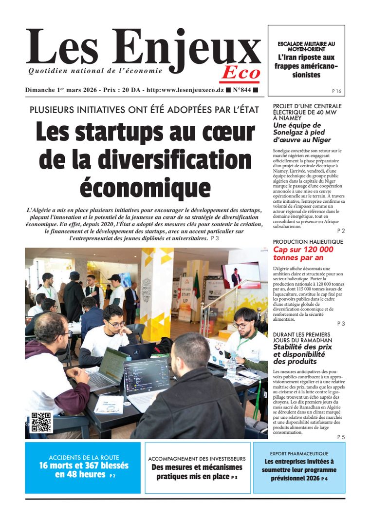 Une du journal Les Enjeux Eco numéro 844