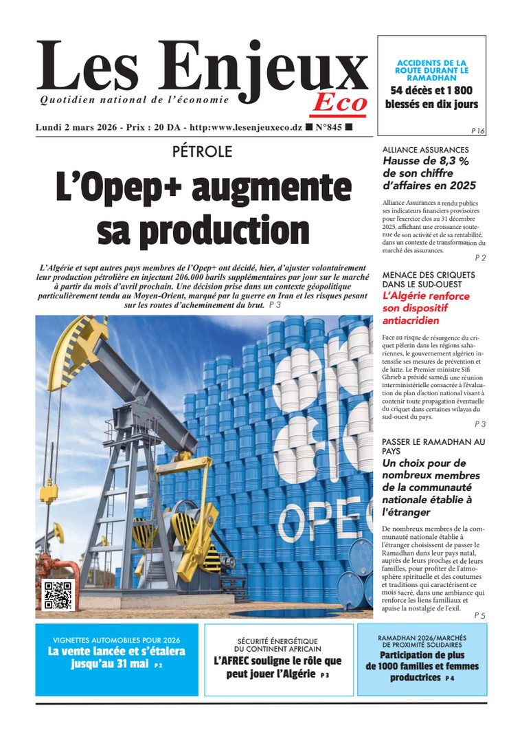 Une du journal Les Enjeux Eco numéro 845