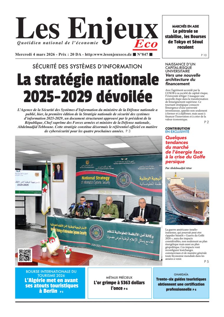 Une du journal Les Enjeux Eco numéro 847