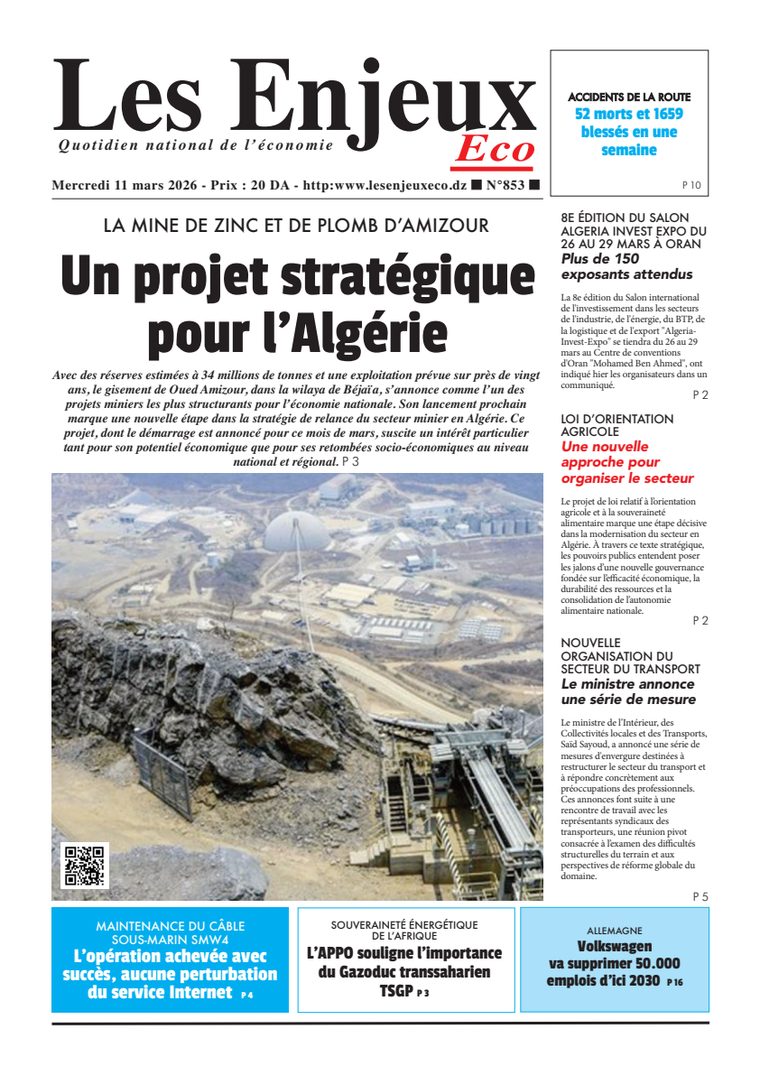 Une du journal Les Enjeux Eco numéro 853