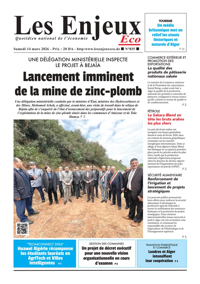 Une du journal Les Enjeux Eco numéro 855