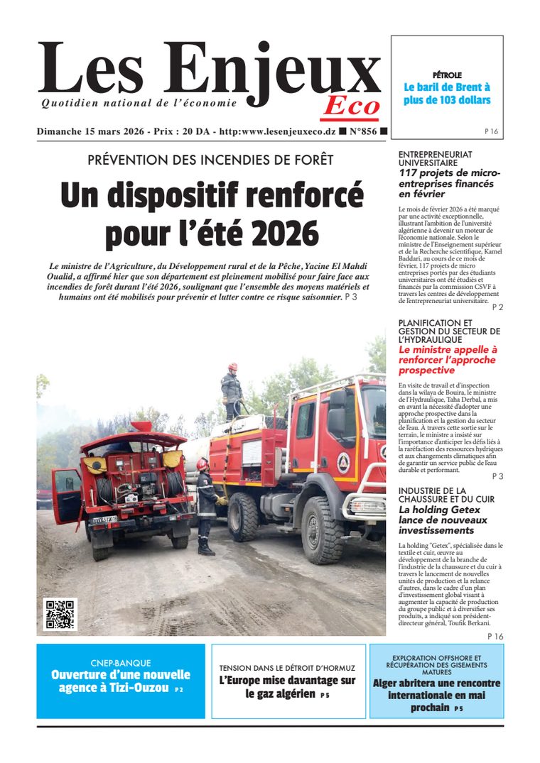 Une du journal Les Enjeux Eco numéro 856