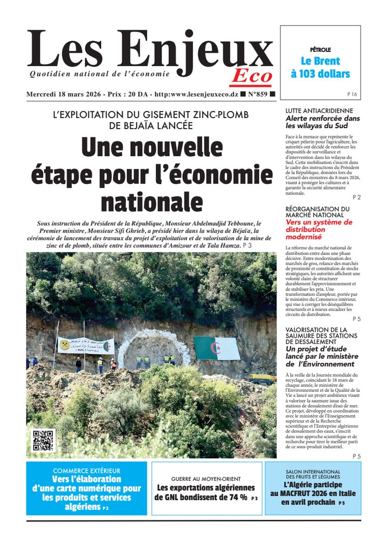 Une du journal Les Enjeux Eco numéro 859