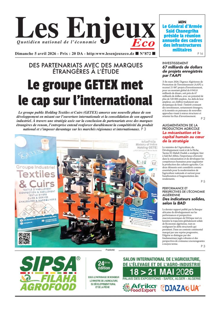 Une du journal Les Enjeux Eco numéro 872