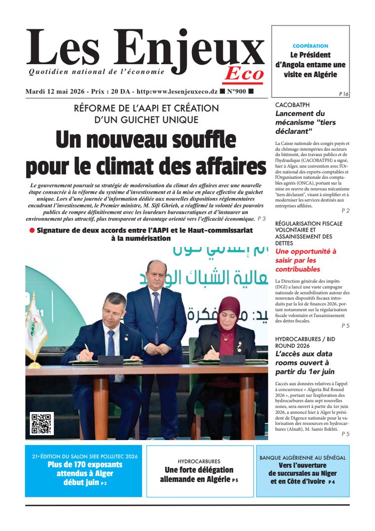 Une du journal Les Enjeux Eco numéro 900