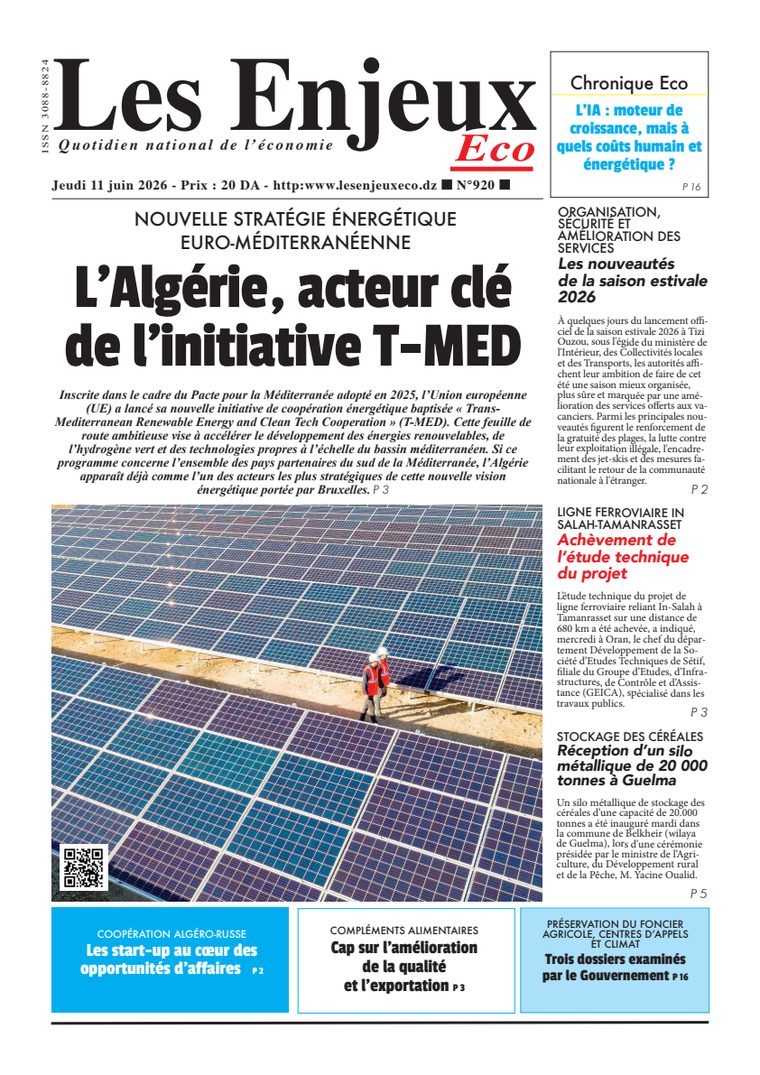 Une du journal Les Enjeux Eco numéro 920