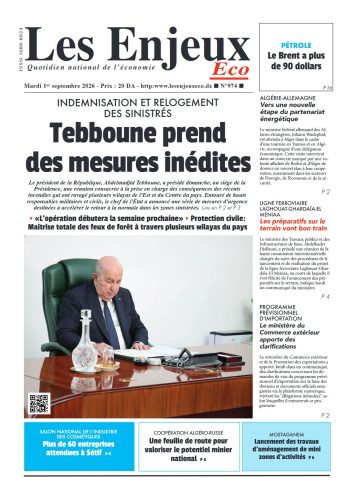 Une du journal Les Enjeux Eco numéro 974
