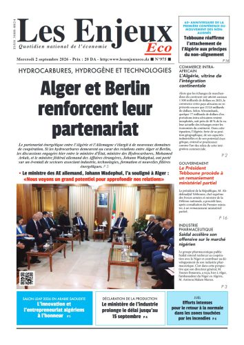 Une du journal Les Enjeux Eco numéro 975