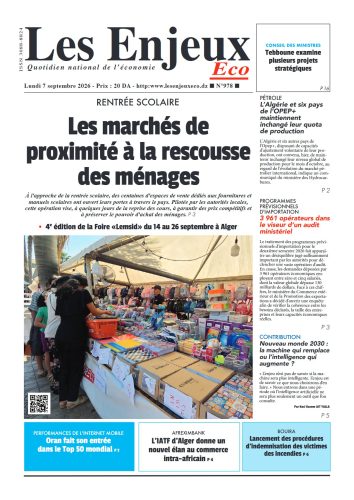Une du journal Les Enjeux Eco numéro 978