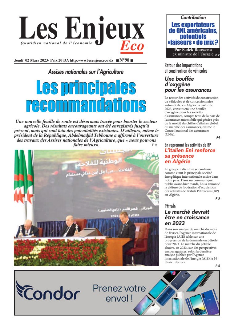 Une du journal Les Enjeux Eco numéro 98