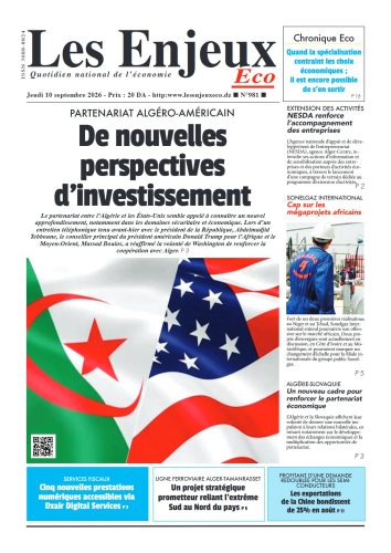 Une du journal Les Enjeux Eco numéro 981