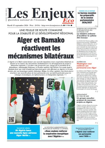 Une du journal Les Enjeux Eco numéro 984