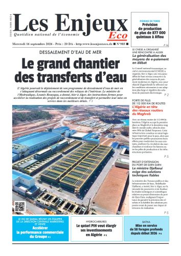 Une du journal Les Enjeux Eco numéro 985