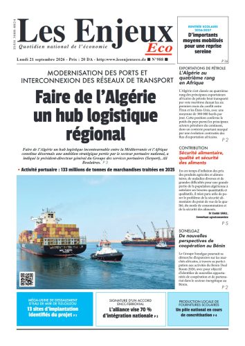Une du journal Les Enjeux Eco numéro 988