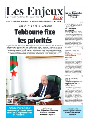 Une du journal Les Enjeux Eco numéro 989