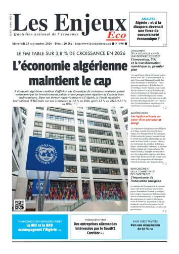 Une du journal Les Enjeux Eco numéro 990