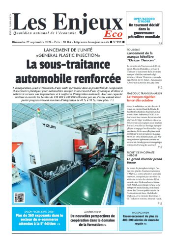 Une du journal Les Enjeux Eco numéro 992