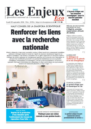Une du journal Les Enjeux Eco numéro 993