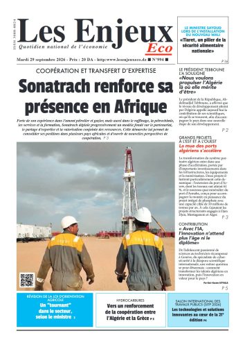 Une du journal Les Enjeux Eco numéro 994