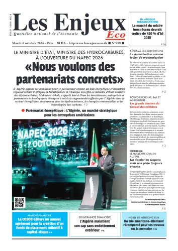 Une du journal Les Enjeux Eco numéro 999